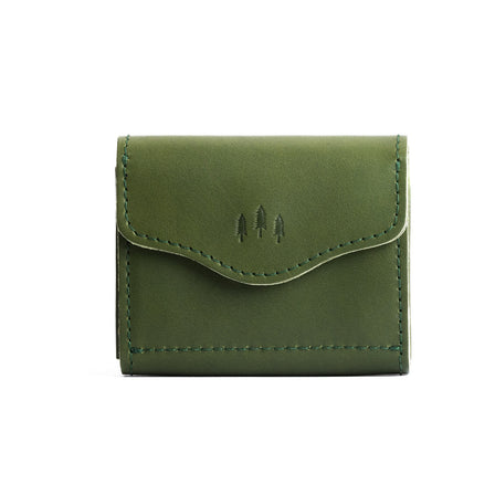 Pine | Small leather wallet with a snap