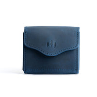Deep Water | Compact leather wallet with snap closure and three trees debossed