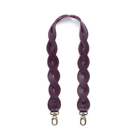 Plum | Woven leather shoulder strap with swivel lobster clasps