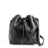 Pebbled--black Small | Slouchy crossbody bag with drawstring closure