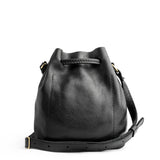 Pebbled--black Small | Slouchy crossbody bag with drawstring closure