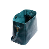 Lagoon | symmetrical bucket bag with latch closure and removable crossbody strap