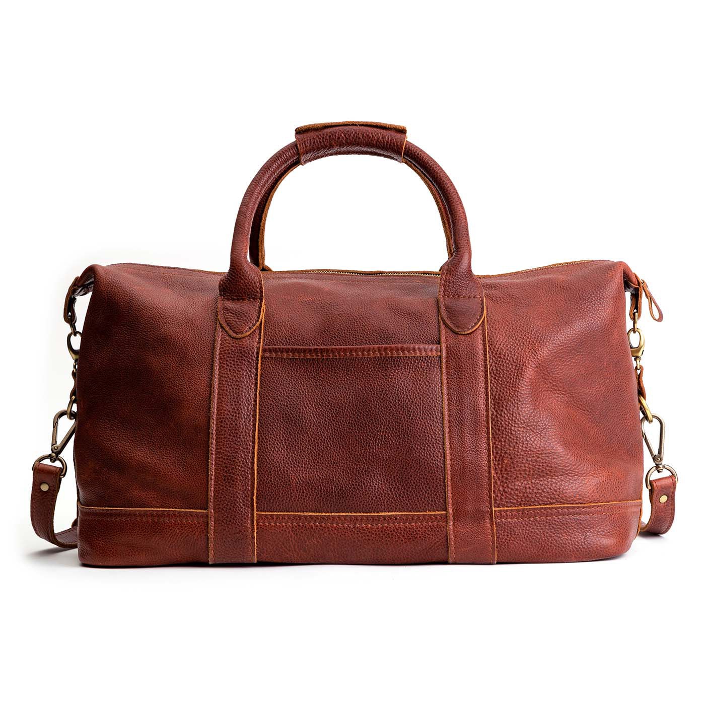 Red Tumbled Leather Duffle Bag (New Weekender Design)