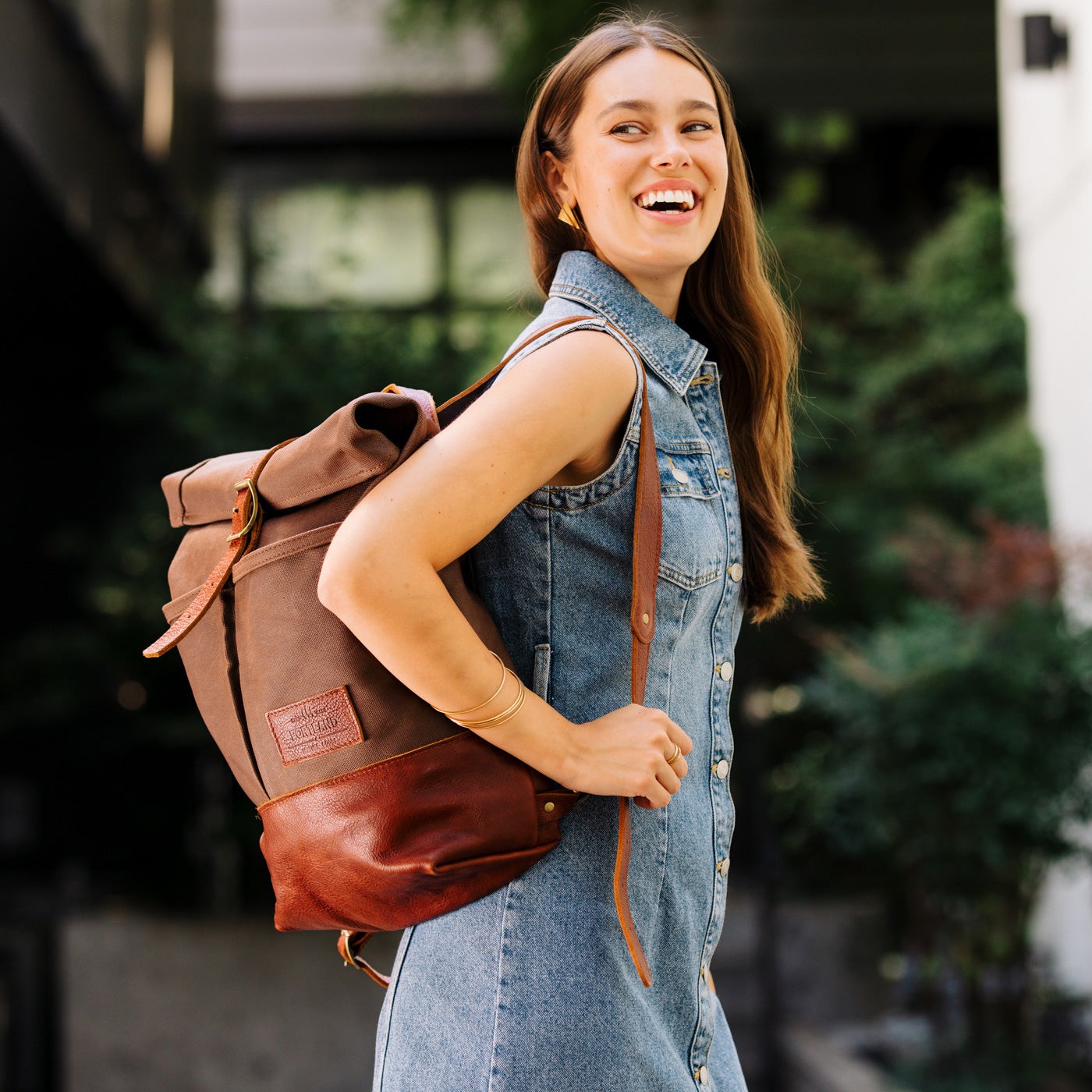 Roll up canvas clearance backpack