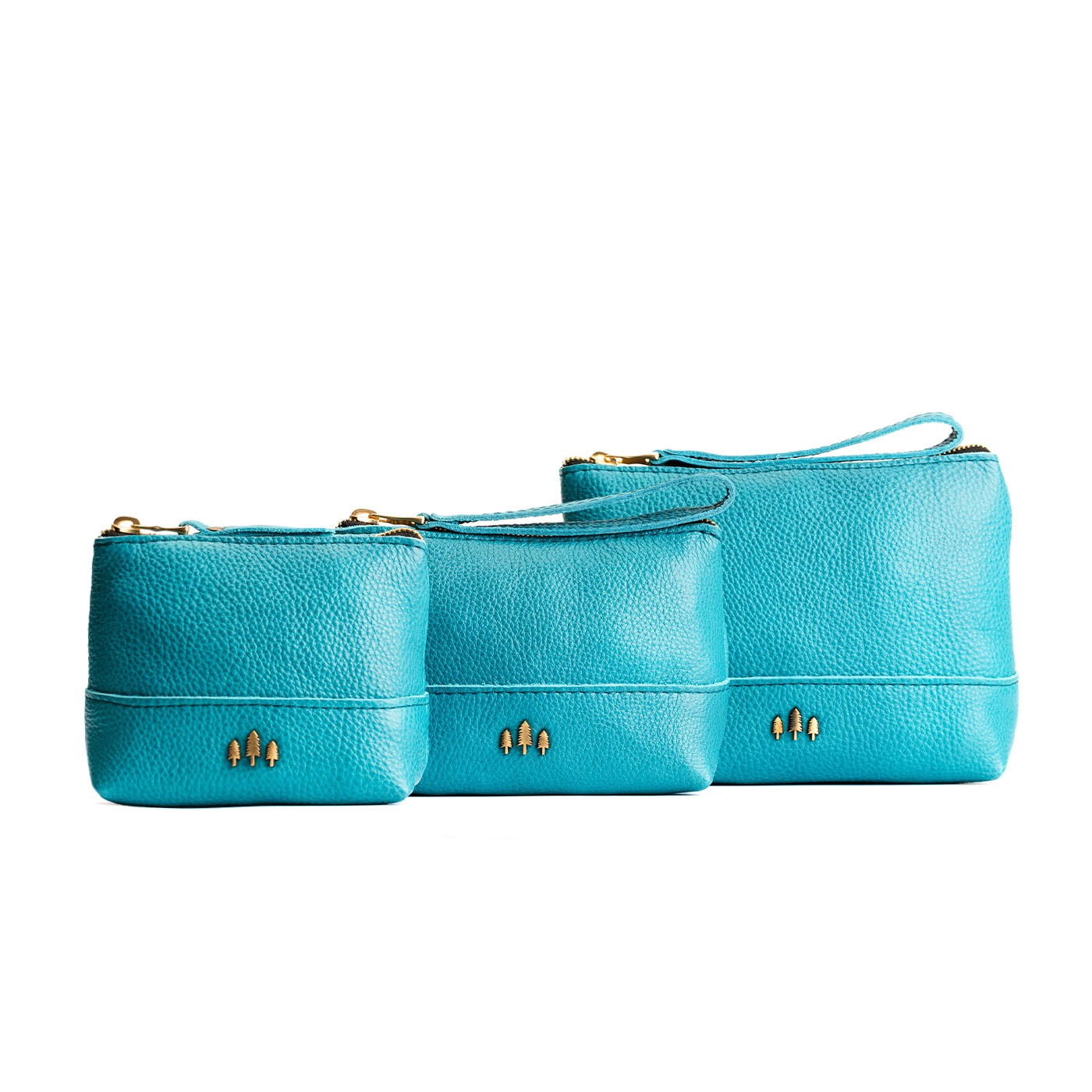 Baja | Three sizes of zip top rectangular pouch with wide base and narrow top