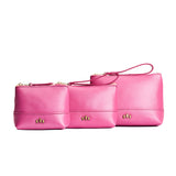 Lip Gloss | Three sizes of zip top rectangular pouch with wide base and narrow top