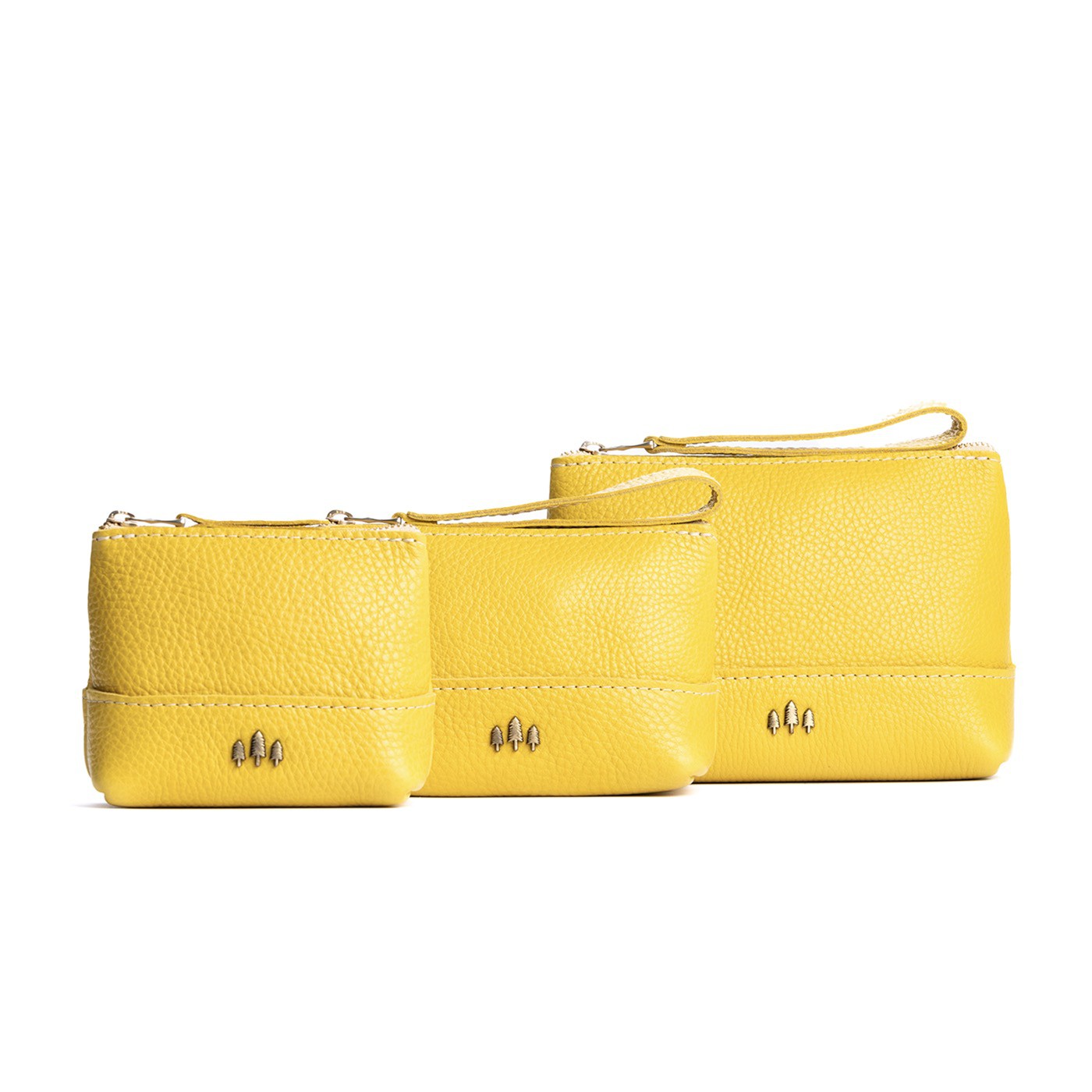 Naples | Three sizes of zip top rectangular pouch with wide base and narrow top