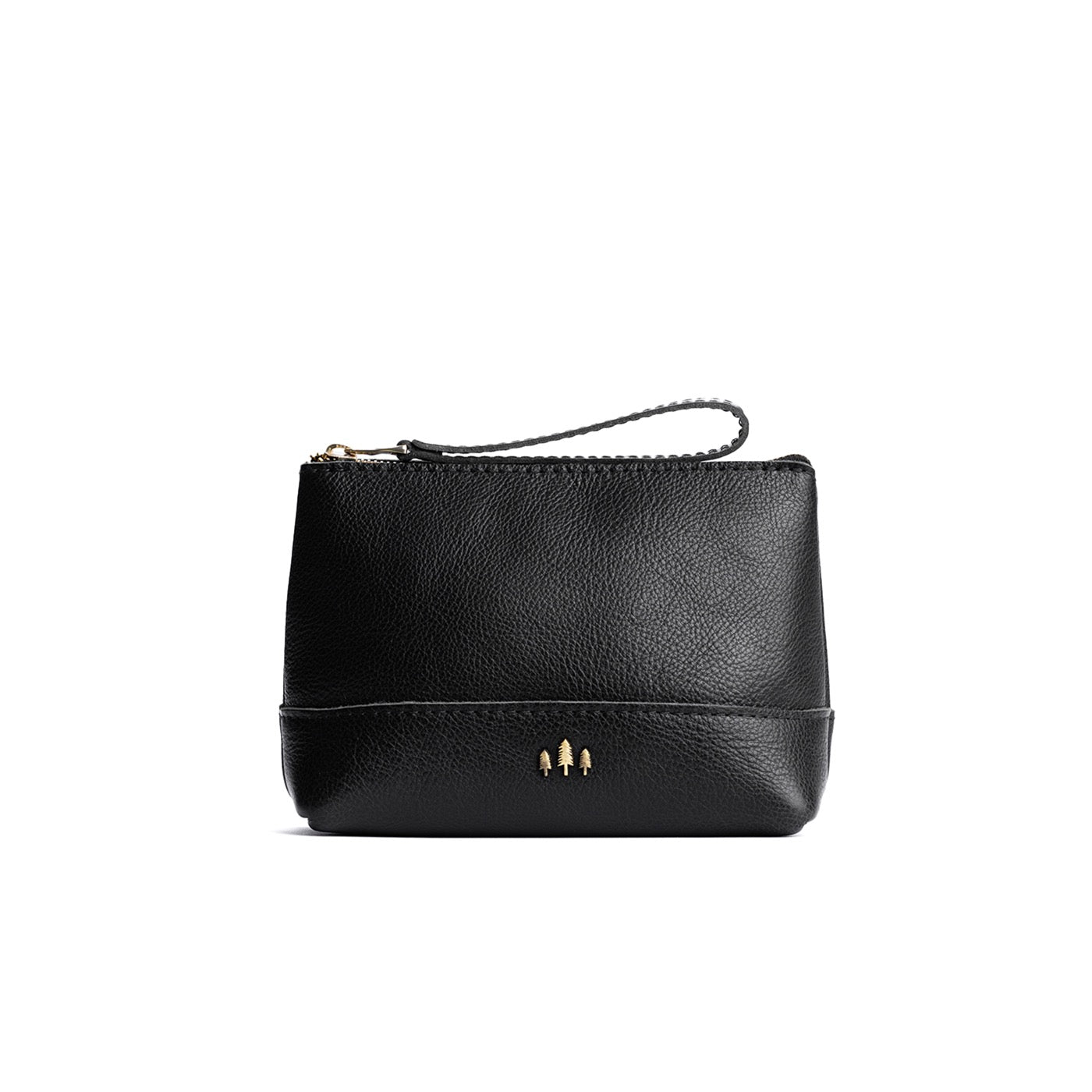 Pebbled--black*Large | Zip top rectangular pouch with wide base and narrow top