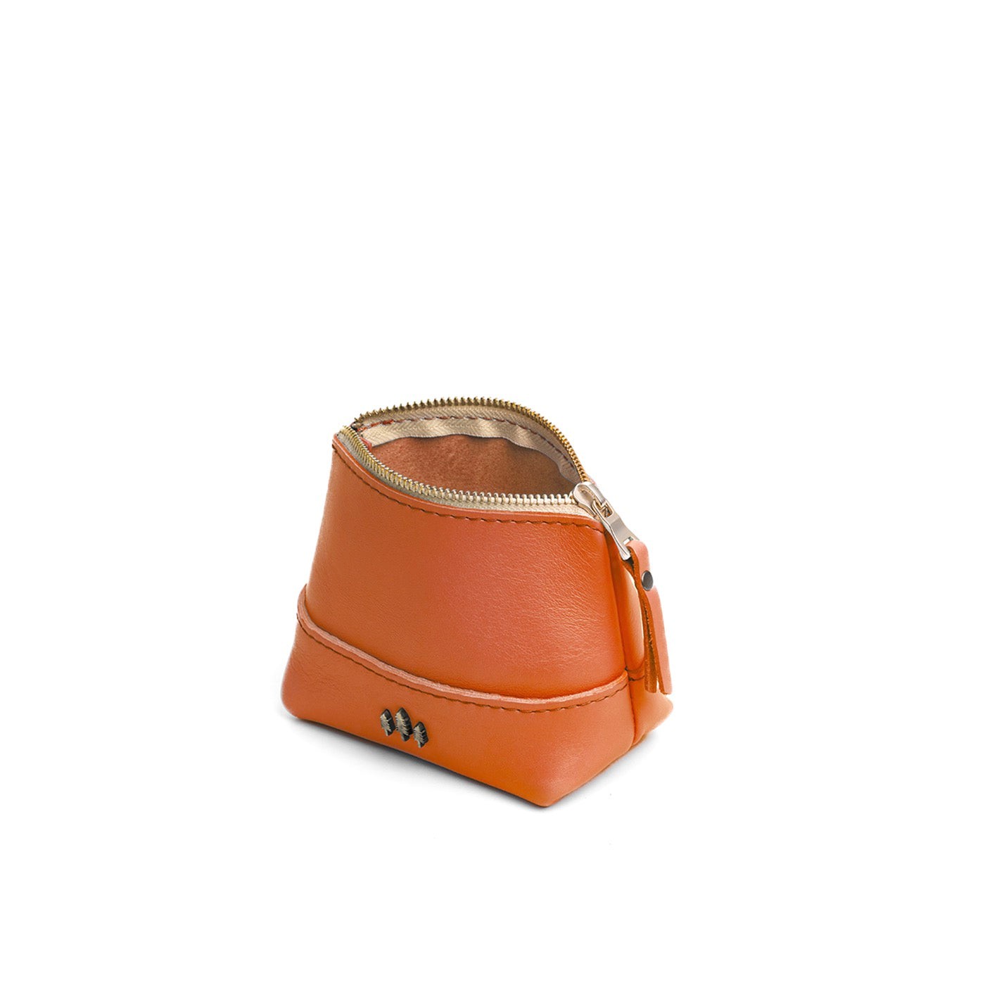 Persimmon*Small | Zip top rectangular pouch with wide base and narrow top