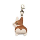 Shortbread | Leather corgi shaped keychain with metal lobster clasp