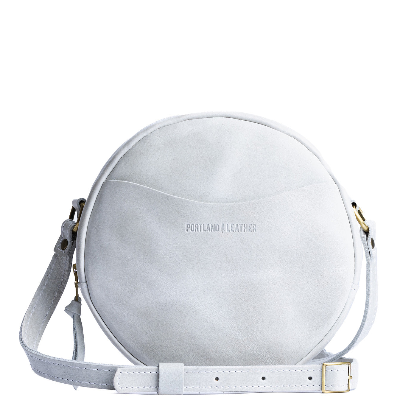 Beluga*Large | Circle shaped crossbody with exterior pocket and top zipper