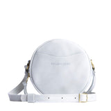 Beluga Small | Circle shaped crossbody with exterior pocket and top zipper