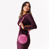 Lip Gloss Small | Circle shaped crossbody bag with top zipper