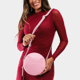 Vintage Pink Small | Circle shaped crossbody bag with top zipper