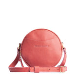 Watermelon Small | Circle shaped crossbody with exterior pocket and top zipper