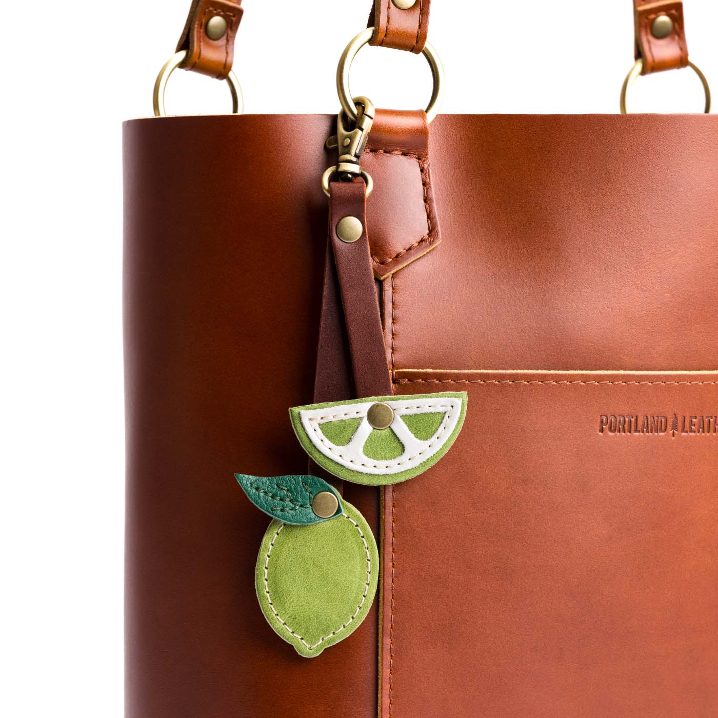 Green Apple | Citrus fruit shaped leather keychain