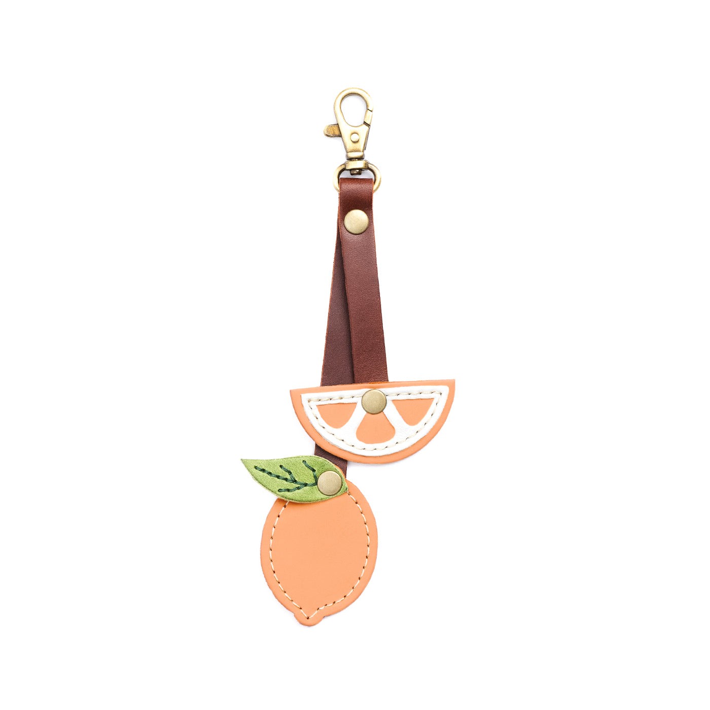 Mamey | Citrus fruit shaped leather keychain