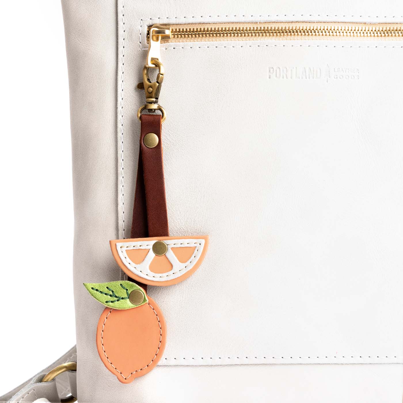 Mamey | Citrus fruit shaped leather keychain