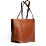 Honey Classic | Large leather tote bag with sturdy bridle handles and front pocket