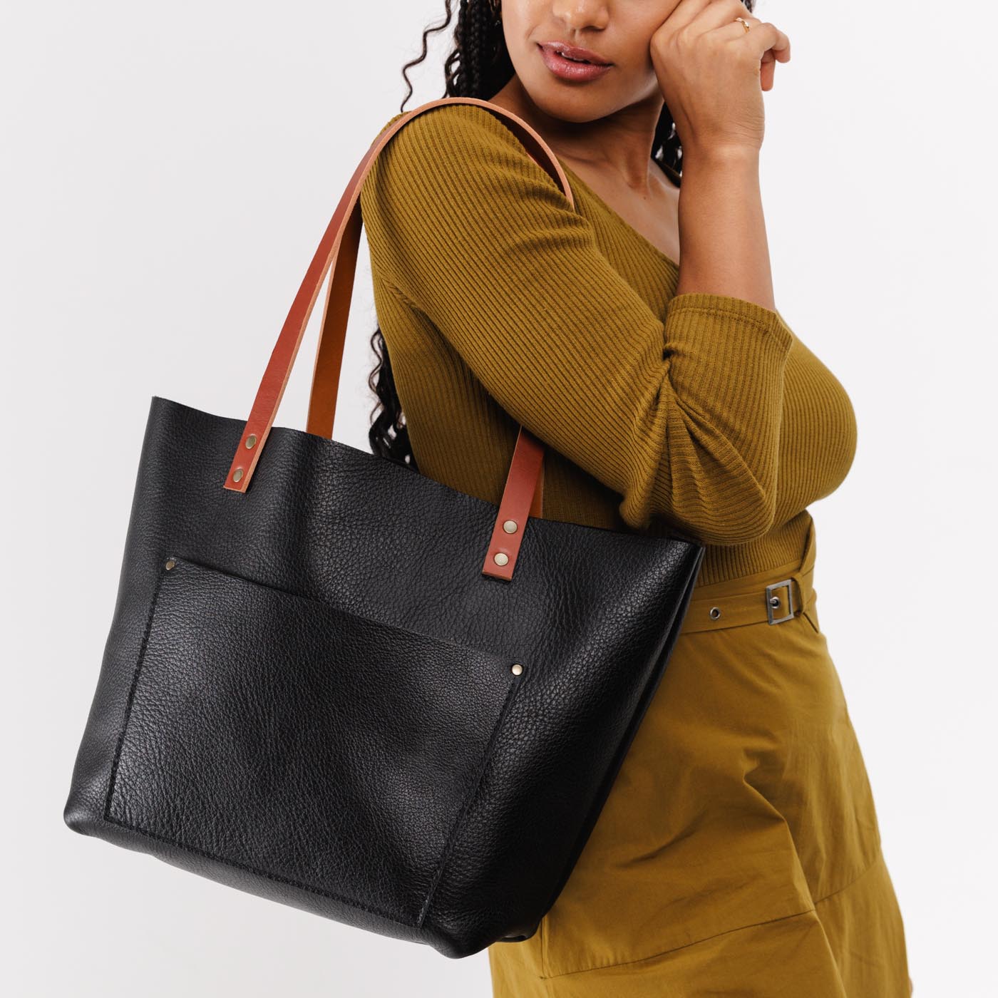 Cheapest Portland leather goods large classic top tote.