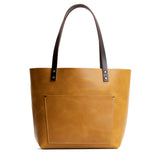 Mango Classic | Large leather tote bag with sturdy bridle handles and front pocket