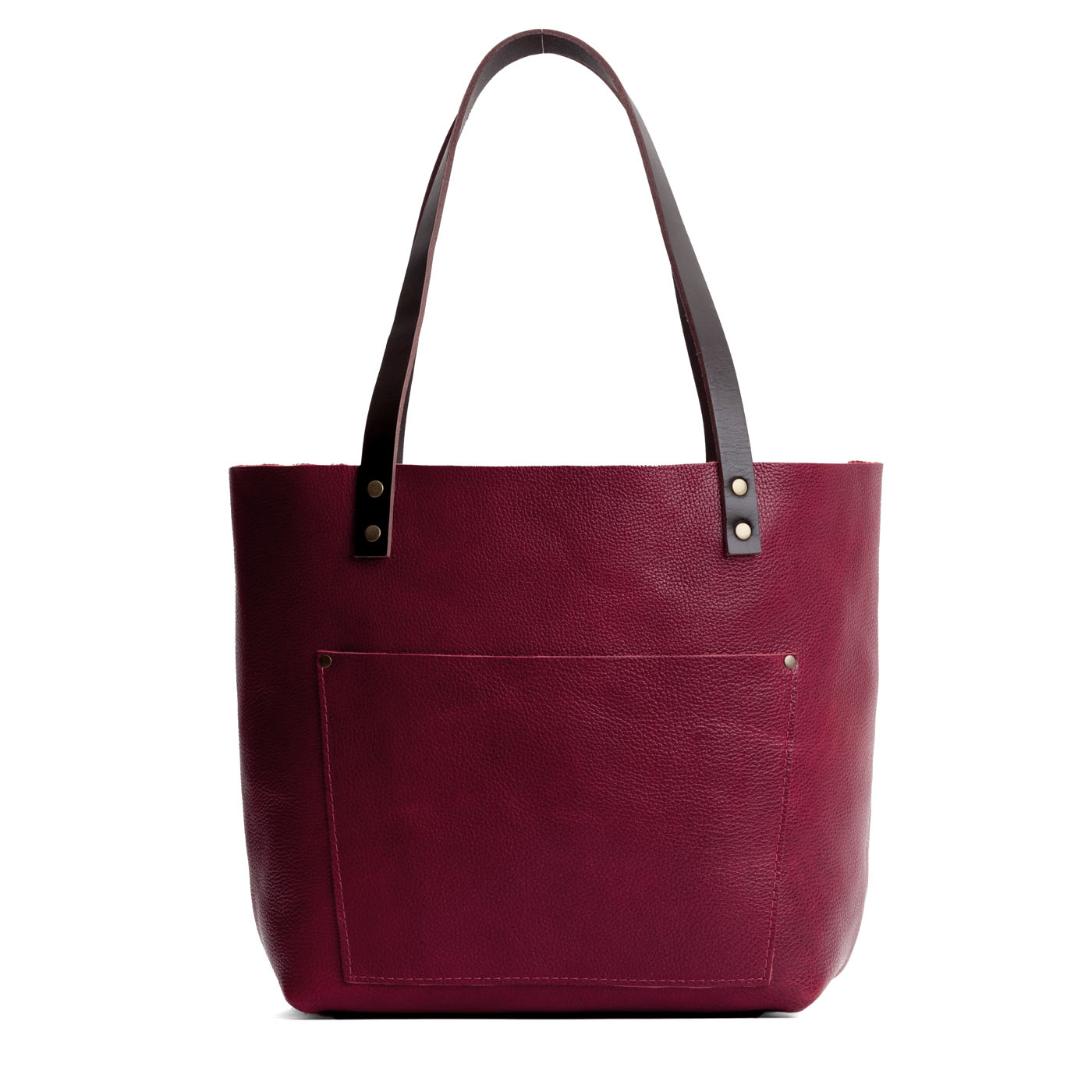 Orchid*Classic | Large leather tote bag with sturdy bridle handles and front pocket