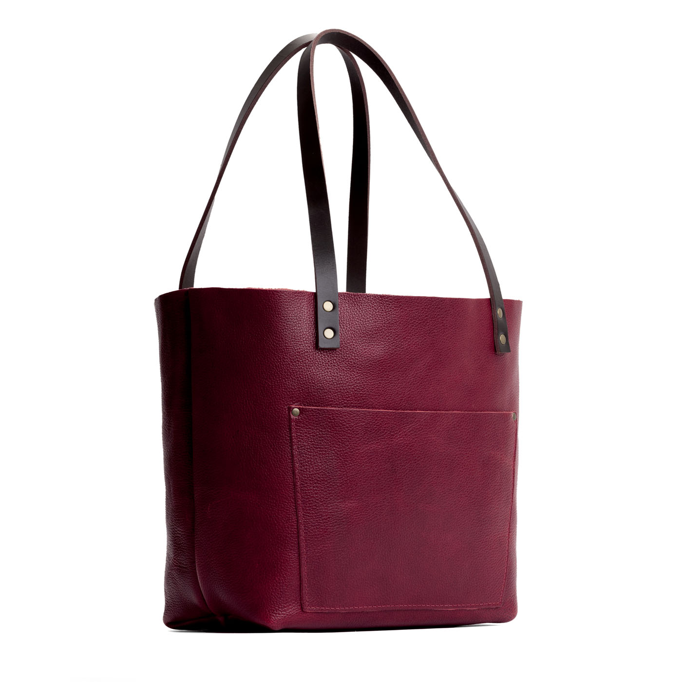 Orchid*Classic | Large leather tote bag with sturdy bridle handles and front pocket