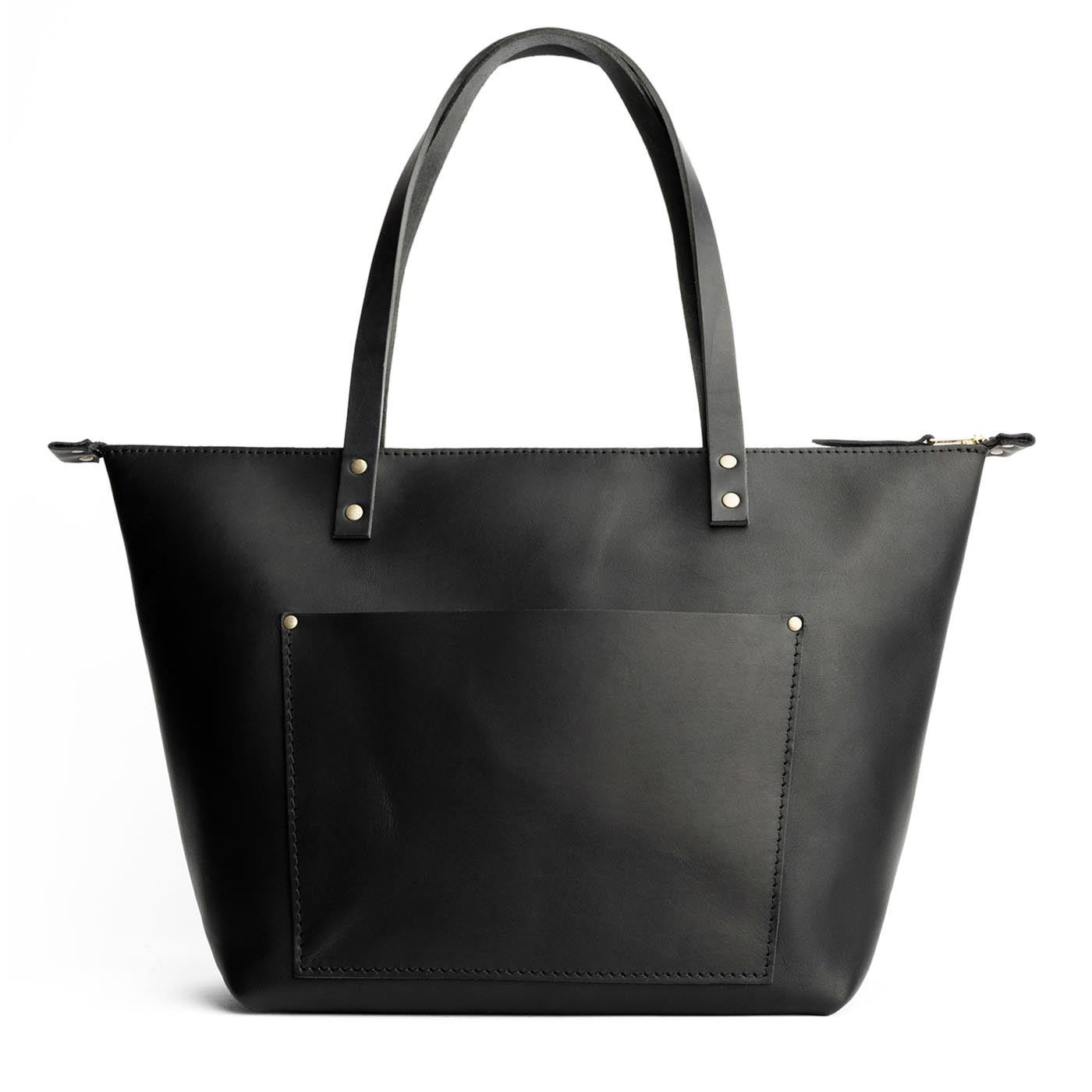 Classic leather zipper tote best sale