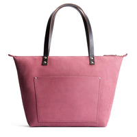 Foxglove*Zipper | Large leather tote bag with sturdy bridle handles and front pocket