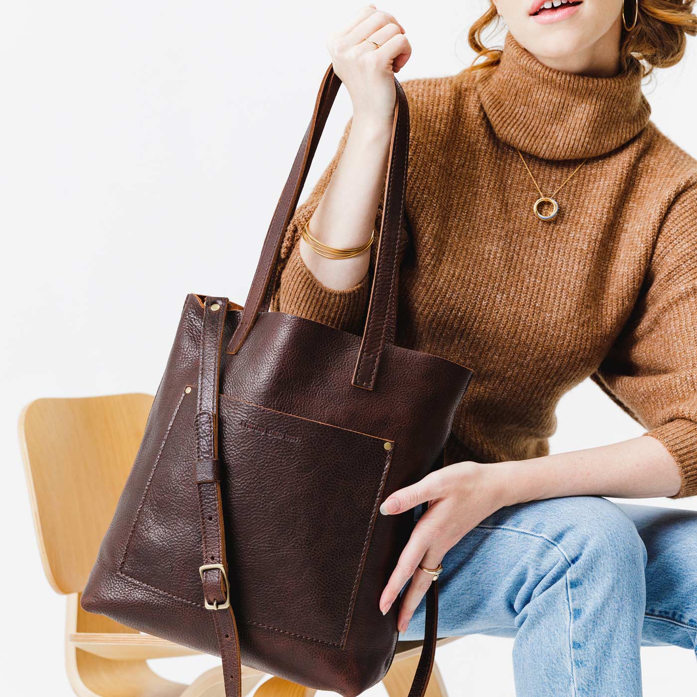 Leather tote with hot sale crossbody strap