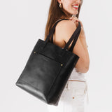  Black | Medium Tote with dual shoulder straps and crossbody strap