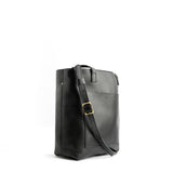 Pebbled--black Zipper | Medium Tote with dual shoulder straps and crossbody strap