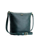 Forest Green | Rectangular side bag with curved front pocket and metal tree shaped badge