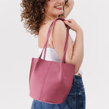 Foxglove Classic | Petite bucket shaped tote bag with matching leather handles