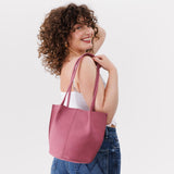 Foxglove Classic | Petite bucket shaped tote bag with matching leather handles