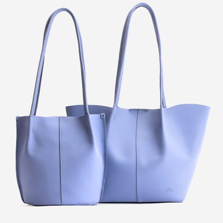 Jacaranda*Classic | Petite bucket shaped tote bag with matching leather handles