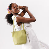 Sugar Snap Classic | Petite bucket shaped tote bag with matching leather handles