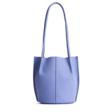 Jacaranda Classic | Petite bucket shaped tote bag with matching leather handles