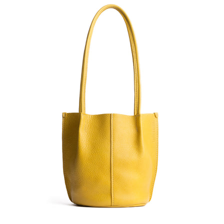 Naples | Petite bucket shaped tote bag with matching leather handles