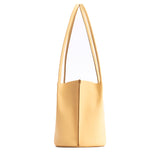 Vanilla Classic | Petite bucket shaped tote bag with matching leather handles