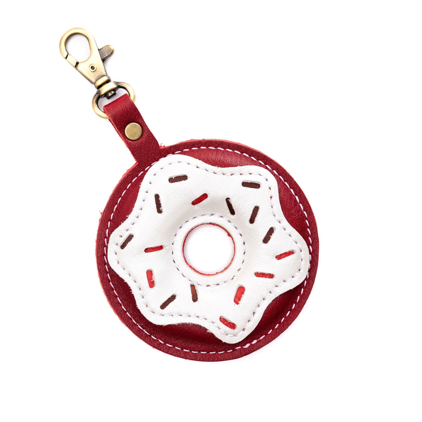 Red Velvet | Donut shaped keychain with sprinkles