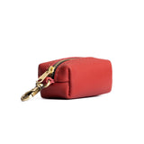 Crimson | Leather small keychain pouch