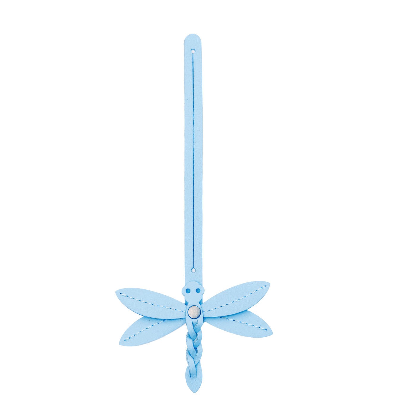 Glacial Blue | Dragonfly shaped leather charm tassel