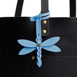 Glacial Blue | Dragonfly shaped leather charm tassel