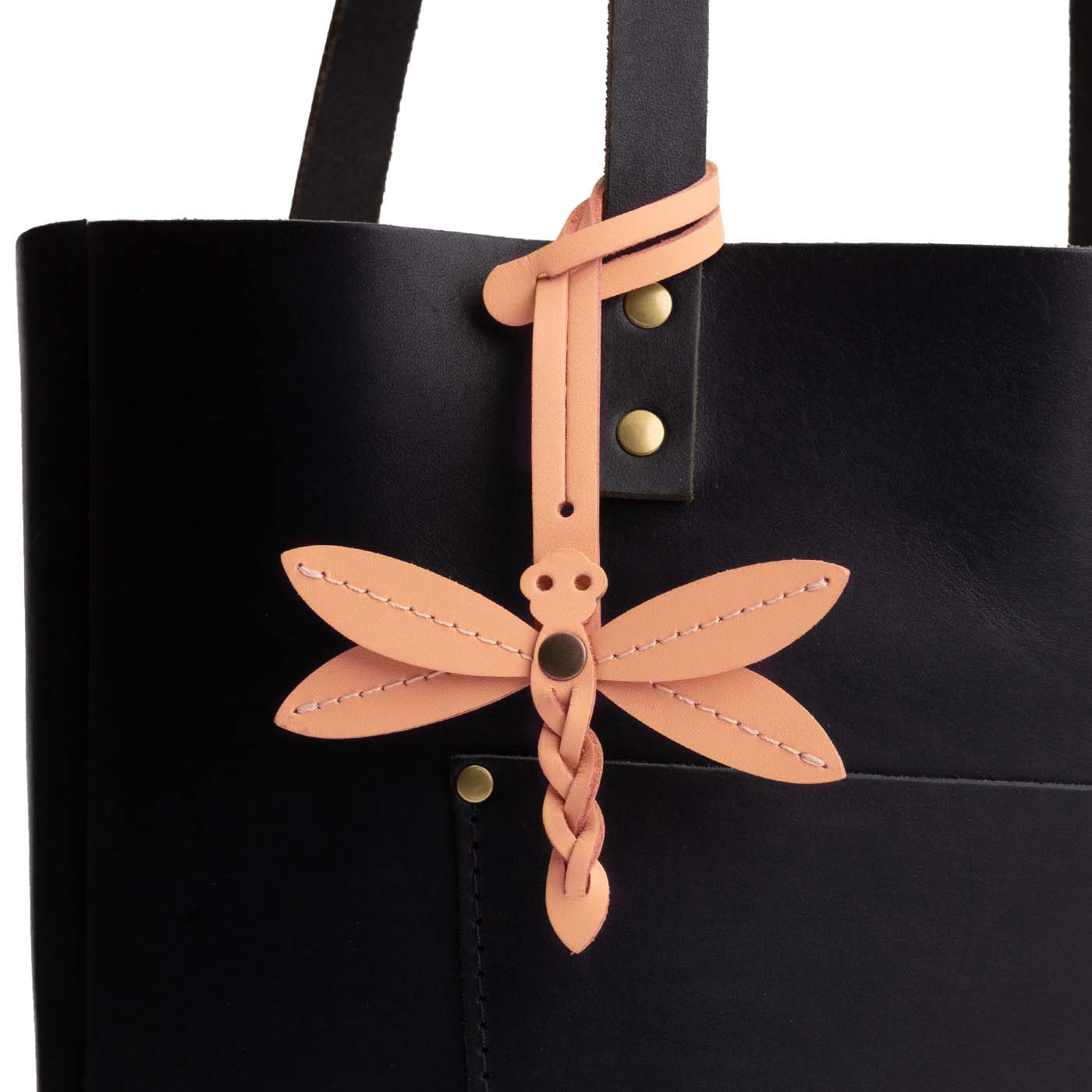 Mamey | Dragonfly shaped leather charm tassel