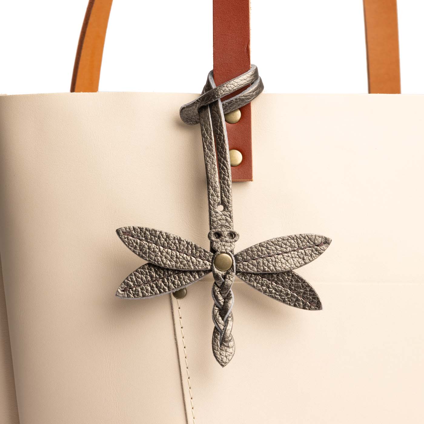 Stardust | Dragonfly shaped leather charm tassel