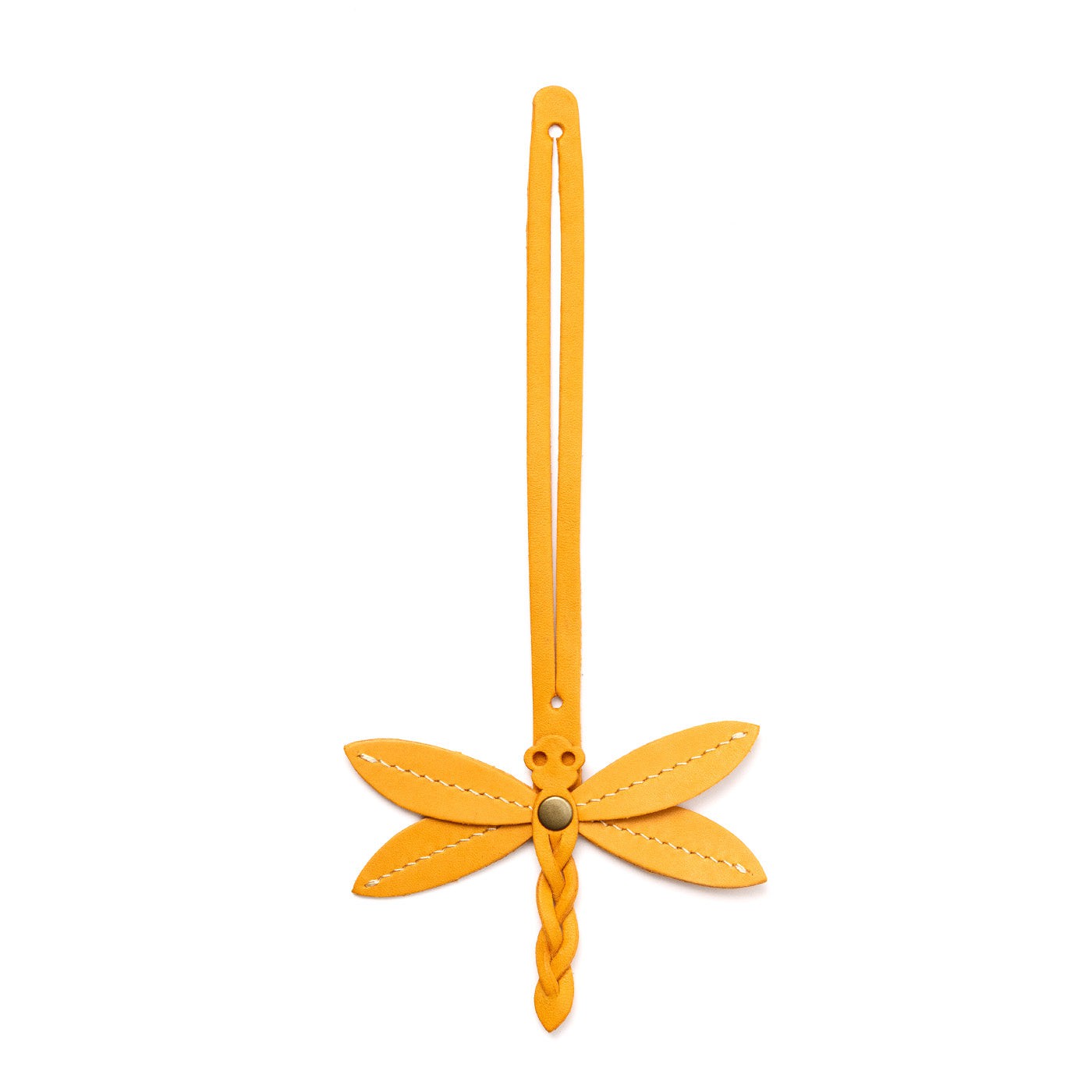 Sunflower | Dragonfly shaped leather charm tassel