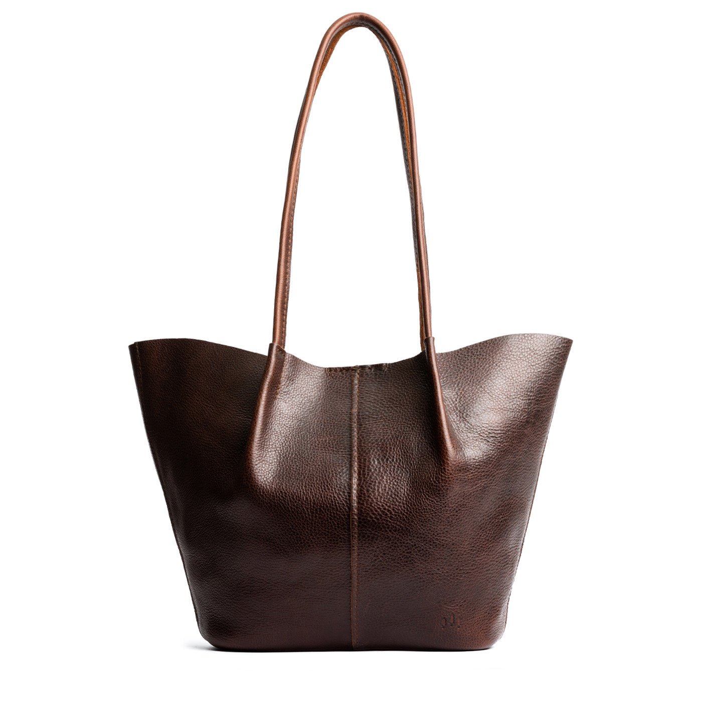 Coldbrew*Large | Wide bucket shaped tote bag with matching leather handles