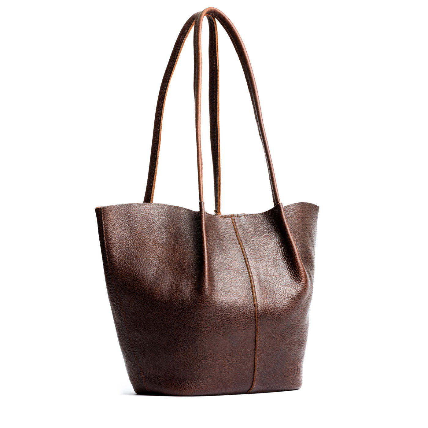 Coldbrew*Large | Wide bucket shaped tote bag with matching leather handles