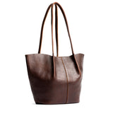 Coldbrew Large | Wide bucket shaped tote bag with matching leather handles